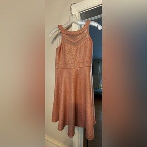 Honey and Rosie Glittering Rose Gold Girls Dress